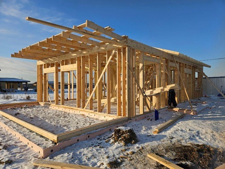 Возведение каркаса и крыши