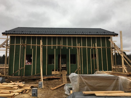 Возведение каркаса и крыши